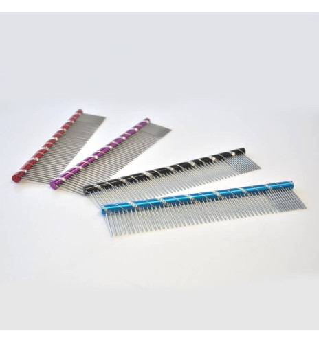 Kaksiosainen metallikampa 25 cm